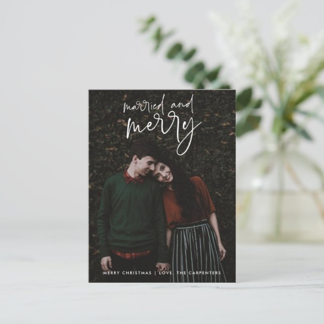 Cartes Pour Fêtes Annuelles Marié Joyeux photo nouveau budget de Noël (Debout devant)