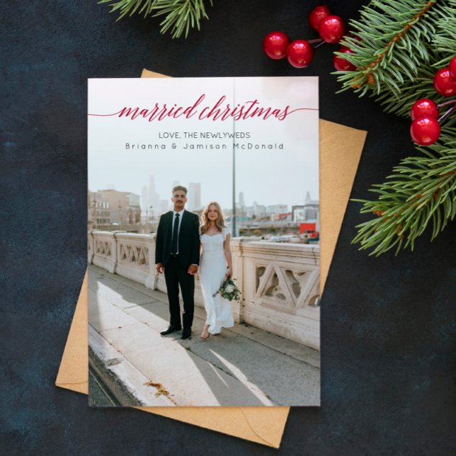 Cartes Pour Fêtes Annuelles Marié Noël Nouveau photo Rouge (Créateur téléchargé)