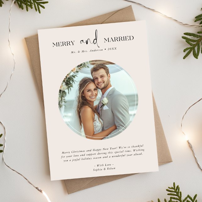 Cartes Pour Fêtes Annuelles Mariée et Joyeuse ivoire de Noël (Créateur téléchargé)