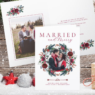 Cartes Pour Fêtes Annuelles Mariée mariée et Joyeuse photo Noël