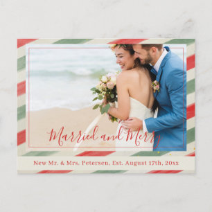 Cartes Pour Fêtes Annuelles Mariés et joyeux rouge photo de Noël