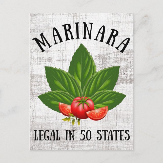 Cartes Pour Fêtes Annuelles Marinara Légal dans 50 Etats Basil et tomates (Devant)