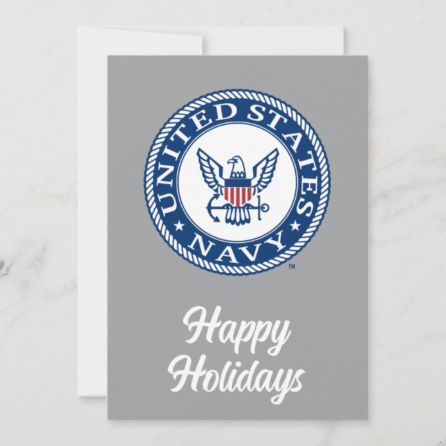 Cartes Pour Fêtes Annuelles Marine américaine | Navy Alt Emblem (Devant)
