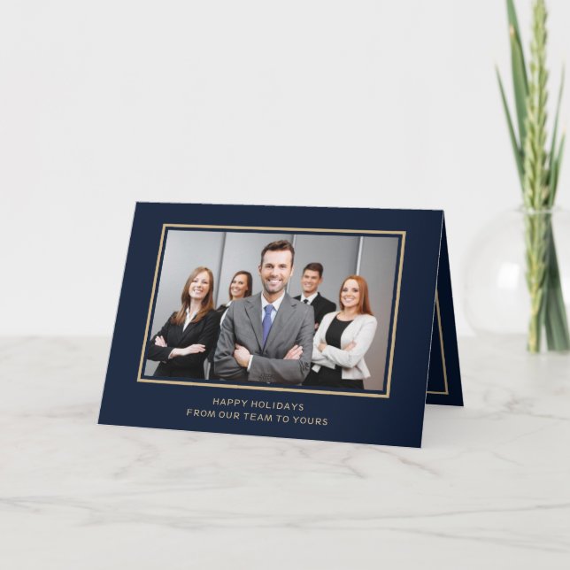 Cartes Pour Fêtes Annuelles Marine Gold Corporate Business (Devant)