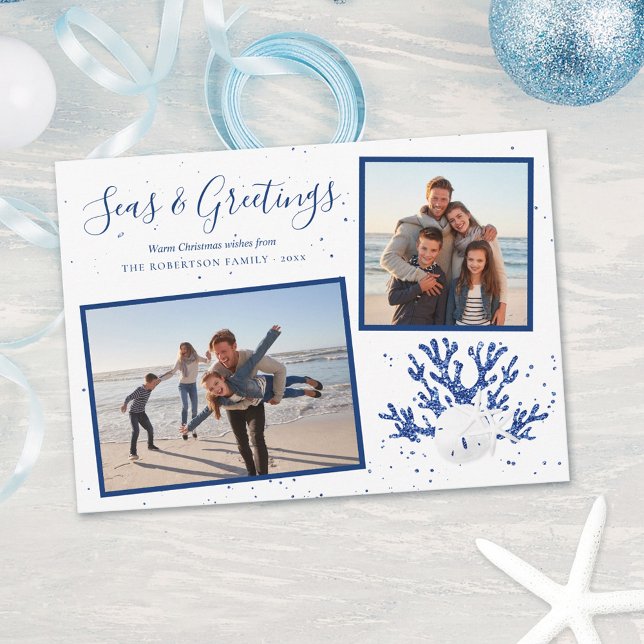 Cartes Pour Fêtes Annuelles Marine Seas & Salutations Beach Noël 2 Photo (Créateur téléchargé)