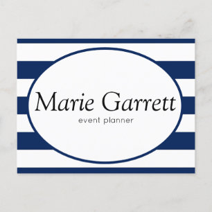 Cartes Pour Fêtes Annuelles Marketing des rayures de la marine classique
