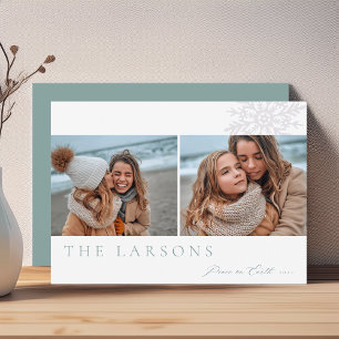 Cartes Pour Fêtes Annuelles Marquee de famille Paix sur Terre Deux photos