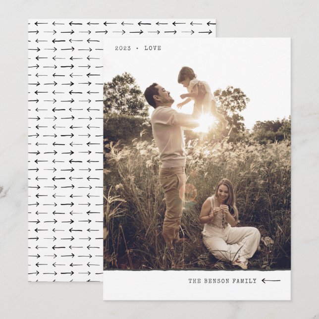 Cartes Pour Fêtes Annuelles Marqueur minimal moderne Aimer Charbon Vertical (Devant / Derrière)