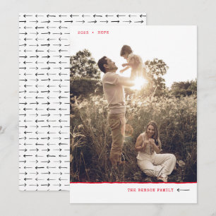 Cartes Pour Fêtes Annuelles Marqueur minimaliste moderne ESPÈCE Rouge brillant