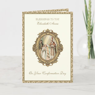 Cartes Pour Fêtes Annuelles Marraine de Confirmation de Sacrement Évêque