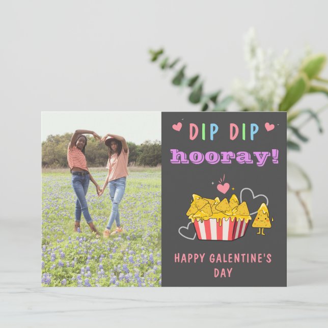 Cartes Pour Fêtes Annuelles marrant valentine's day meilleur ami photo dip nac (Debout devant)