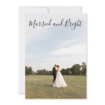 Married and Bright Christmas Photo Card