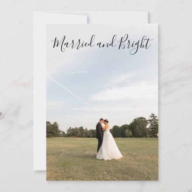 Cartes Pour Fêtes Annuelles Married and Bright Christmas Photo Card (Devant)