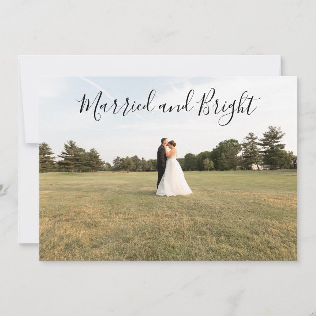 Cartes Pour Fêtes Annuelles Married and Bright Photo Christmas Card (Devant)