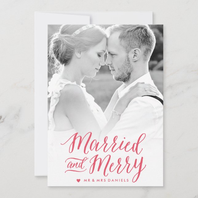 Cartes Pour Fêtes Annuelles Married and Merry Red Holiday (Devant)