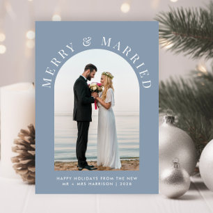 Cartes Pour Fêtes Annuelles Marry Arch Photo Dusty Blue Christmas