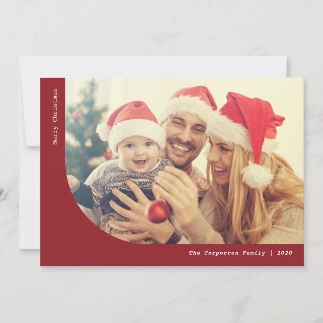 Cartes Pour Fêtes Annuelles Marsala moderne et blanc 2 photo Noël (Devant)