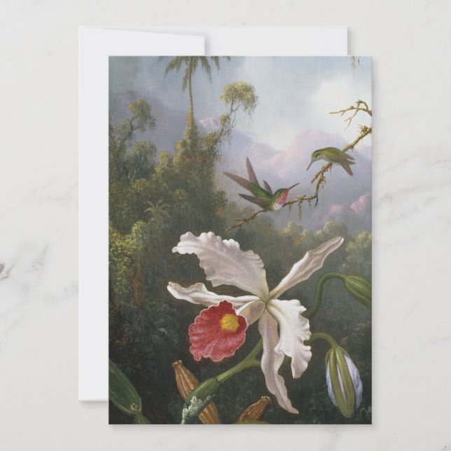 Cartes Pour Fêtes Annuelles Martin Johnson Heade - Deux colibris (Devant)