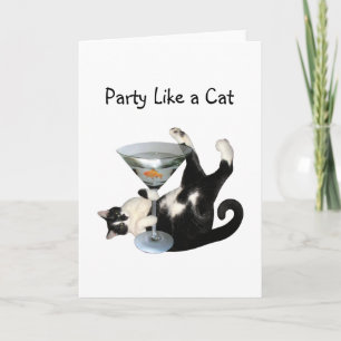 Cartes Pour Fêtes Annuelles Martini Cat