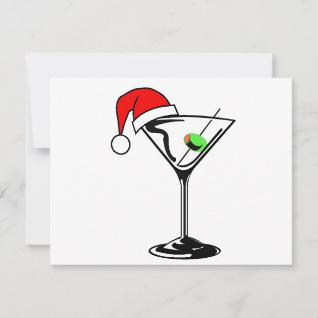 Cartes Pour Fêtes Annuelles Martini de Noël (Devant)