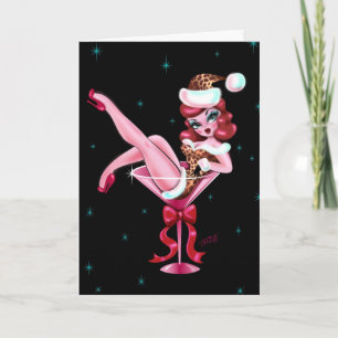 Cartes Pour Fêtes Annuelles Martini de Noël Leopard