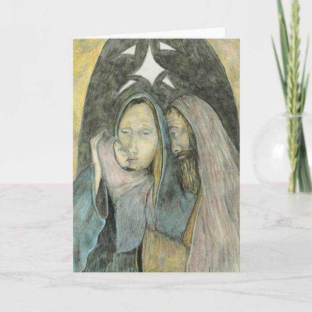 Cartes Pour Fêtes Annuelles Mary Joseph And Baby Jésus Christ (Devant)