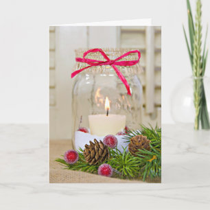 Cartes Pour Fêtes Annuelles Mason de Noël Jar