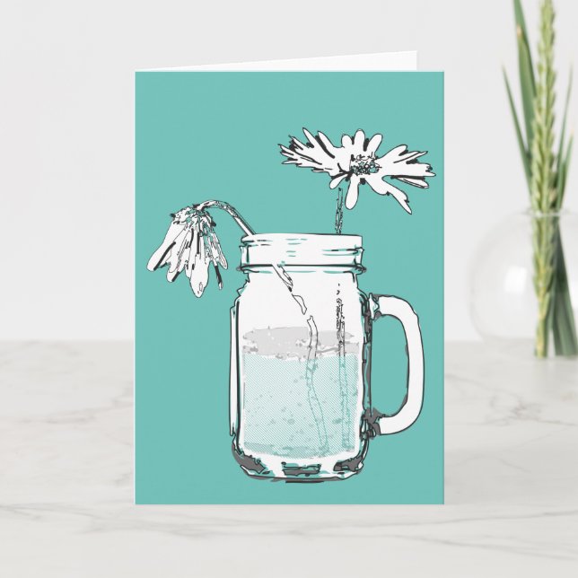 Cartes Pour Fêtes Annuelles mason jar daisies (Devant)