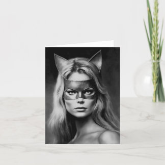 Cartes Pour Fêtes Annuelles Masque de costume vintage Blonde