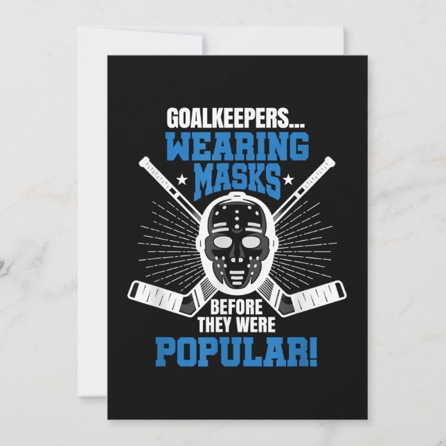 Cartes Pour Fêtes Annuelles Masque drôle de gardien de hockey sur glace (Devant)