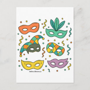 Cartes Pour Fêtes Annuelles Masques Volants