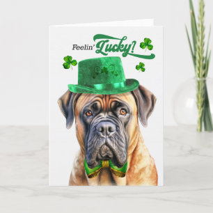 Cartes Pour Fêtes Annuelles Mastiff Dog Feelin' Lucky St Patrick's Day