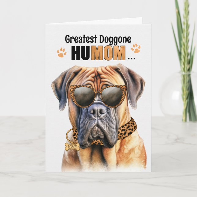 Cartes Pour Fêtes Annuelles Mastiff Dog Greatest HuMOM Fête des Mères (Devant)