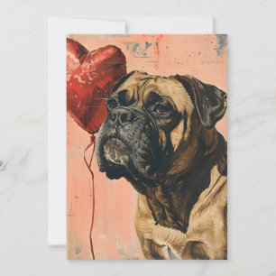 Cartes Pour Fêtes Annuelles Mastiff Saint-Valentin vintage
