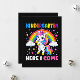 Cartes Pour Fêtes Annuelles Maternelle me voilà Licorne Rentrée scolaire