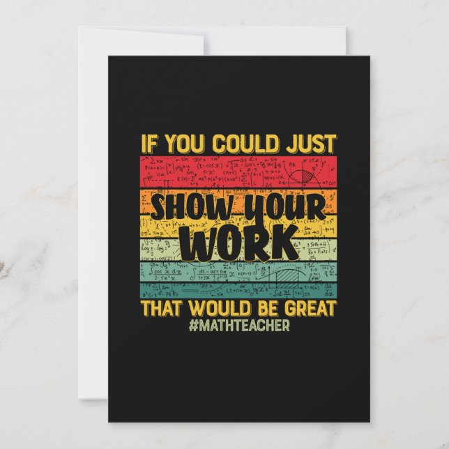 Cartes Pour Fêtes Annuelles Math Enseignant Maths Si Vous Pouvez Juste (Devant)