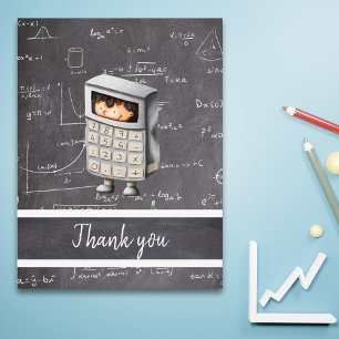 Cartes Pour Fêtes Annuelles Mathématicien en tableau noir garçon Merci