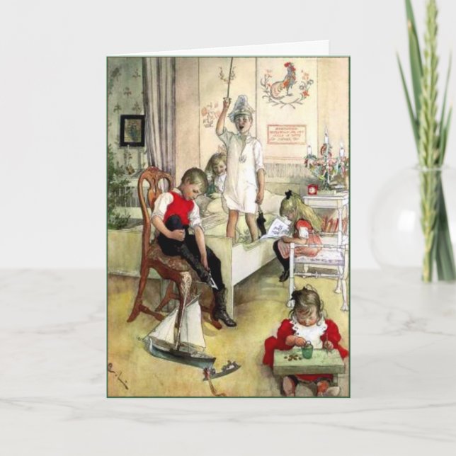Cartes Pour Fêtes Annuelles Matin de Noël de Carl Larsson en Suède (Devant)