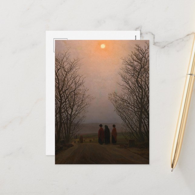 Cartes Pour Fêtes Annuelles Matin de Pâques par Caspar David Friedrich (Devant/Arrière en situation)