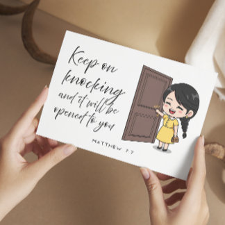 Cartes Pour Fêtes Annuelles Matthew 7:7 Bible Scripture Jw Encouragement Card