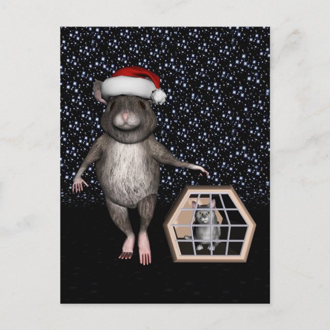 Cartes Pour Fêtes Annuelles Mau d'argent pour le chat du Père Noël (Devant)