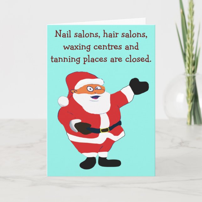 Cartes Pour Fêtes Annuelles Mauvais Père Noël Covid 19 Plaisanter Humour Class (Devant)