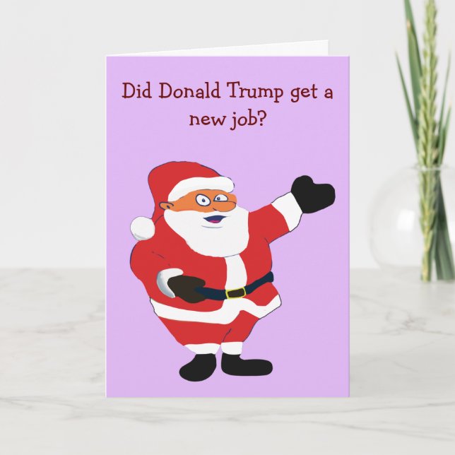 Cartes Pour Fêtes Annuelles Mauvais Père Noël Trump Bizarre Humour Classique V (Devant)