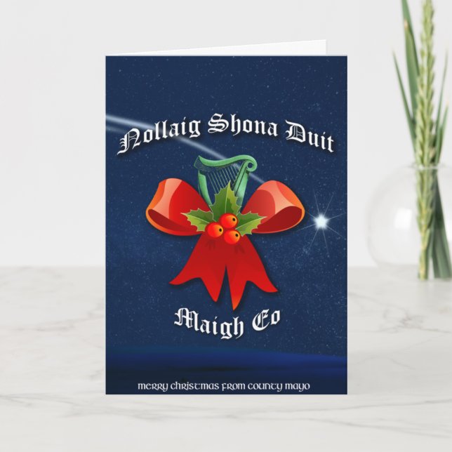 Cartes Pour Fêtes Annuelles Mayo Irish Christmas Card - Nollaig Shona Duit (Devant)