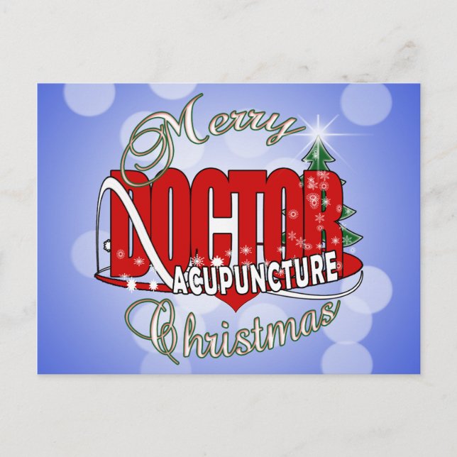 CARTES POUR FÊTES ANNUELLES MÉDECIN ACUPUNCTURE MERRY NOËL (Devant)