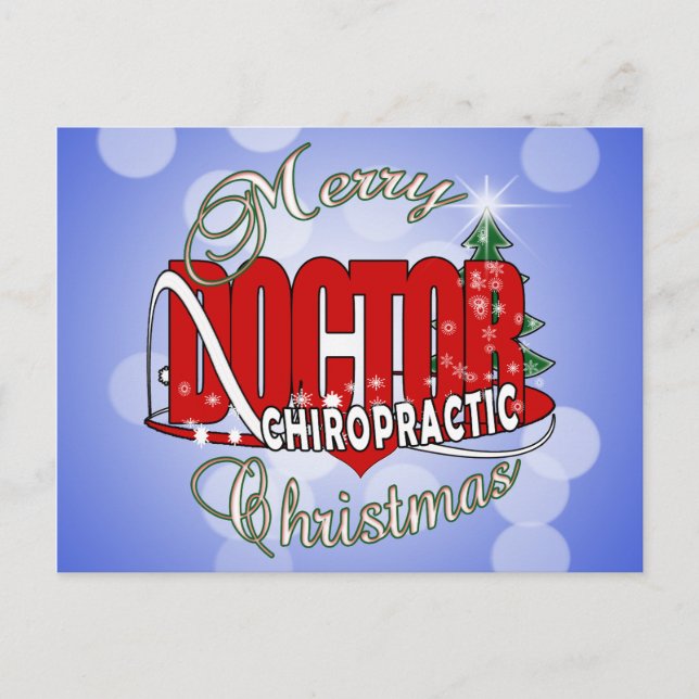 CARTES POUR FÊTES ANNUELLES MÉDECIN CHIROPRATIQUE DE NOËL (Devant)