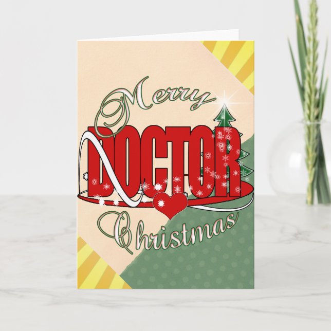 CARTES POUR FÊTES ANNUELLES MÉDECIN DE NOËL (Devant)