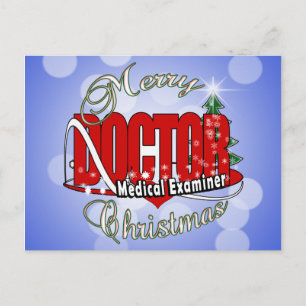 CARTES POUR FÊTES ANNUELLES MÉDECIN DE NOËL EXAMINATEUR MÉDICALE