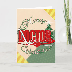 CARTES POUR FÊTES ANNUELLES MÉDECIN MERRY CHRISTMAS