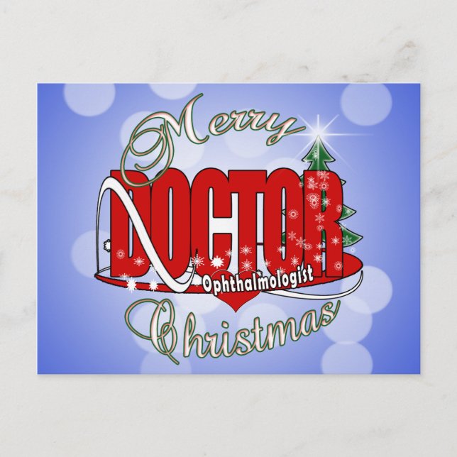 Cartes Pour Fêtes Annuelles MÉDECIN Ophtalmologue OYE CHRISTMAS (Devant)